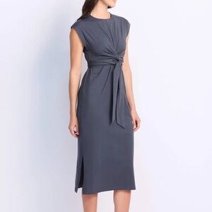 Modern Citizen Gray Slate Organic Cotton Midi Dress